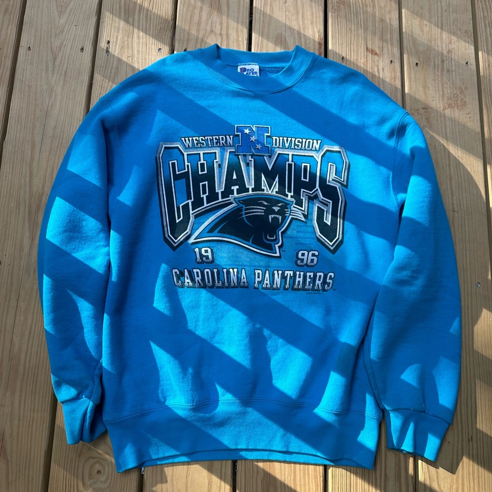1996 vintage Panthers NFL pro layer crew